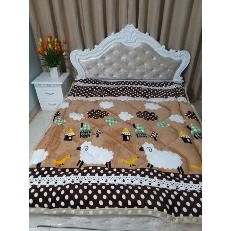 (Shop mới giá rẻ) Chăn lông cừu 3 lớp dày siêu ấm phồng ( Ảnh tự chụp 100%)