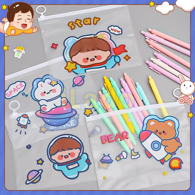 ⭐ iLado ⭐  Hộp bút chì thiết kế chia nilong chủ đề nhân vật túi zip nhỏ hộp vải đựng đồ Hộp đựng hộp bút hologram bút cute theme bọc zip tiểu an văn phòng phẩm Đa Dụng túi đựng đồ dùng cá nhân hình
