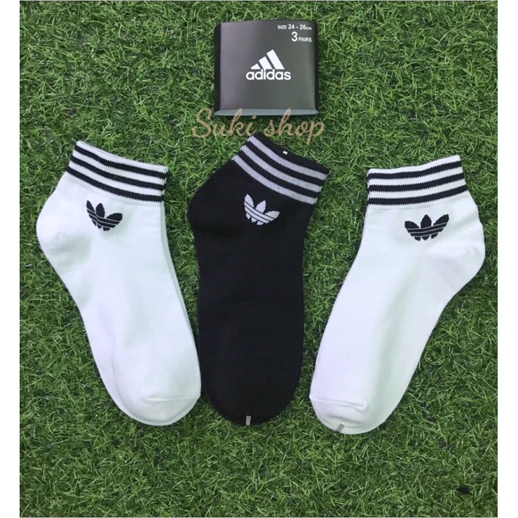Tất vớ thể thao Adidas ngắn cổ 3 lá hàng VNXK xuất dư xịn Sukishop
