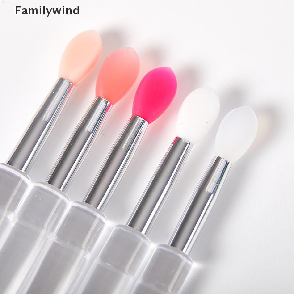 [Hàng mới về] Set 2 cọ tô son môi bằng silicone kèm nắp chống bụi tiện dụng