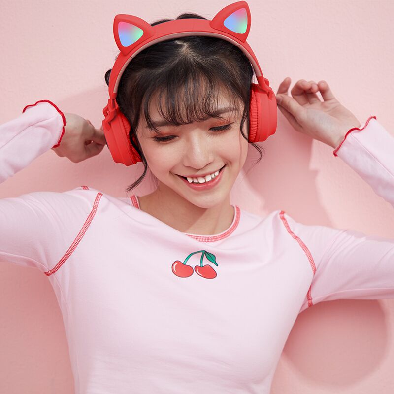 Tai nghe Bluetooth tai mèo xịn sò siêu cute sành điệu, tai nghe không dây chụp tai - ADG028C