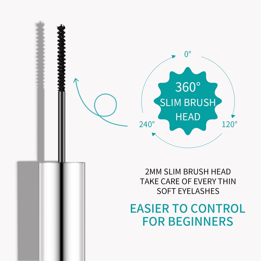 Mascara Đầu Cọ Nhỏ Siêu Mịn Uốn Cong Làm Dày Và Dài Mi Chống Thấm Mồ Hôi Không Nhòe