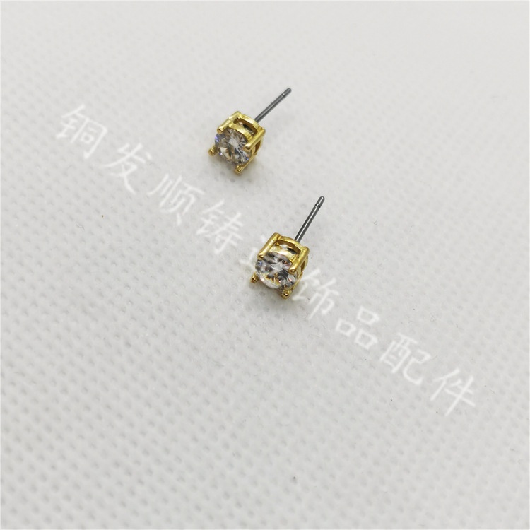 Khuyên Tai Đính Đá Zircon Nhỏ Nhắn Dễ Thương Thời Trang Cho Nữ