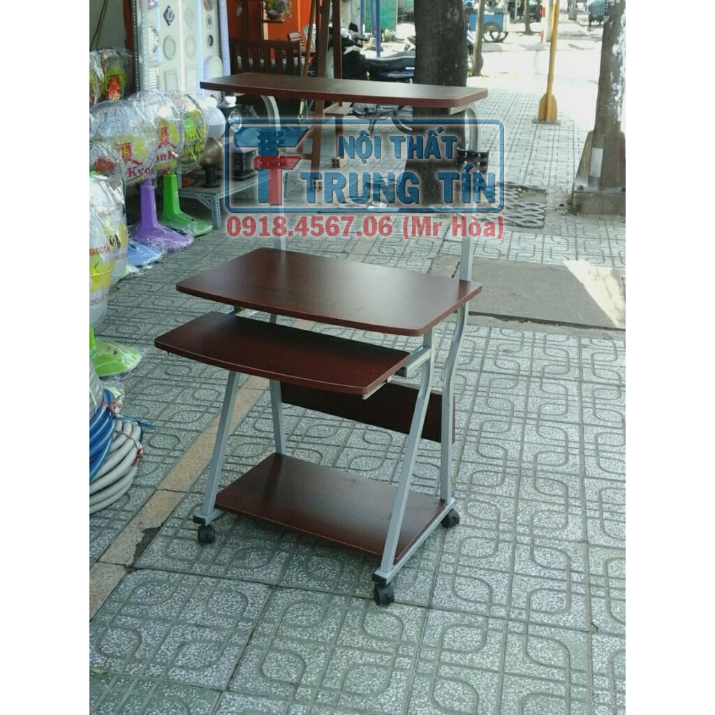 Bàn vi tính khung sắt 70 nâu | BigBuy360 - bigbuy360.vn