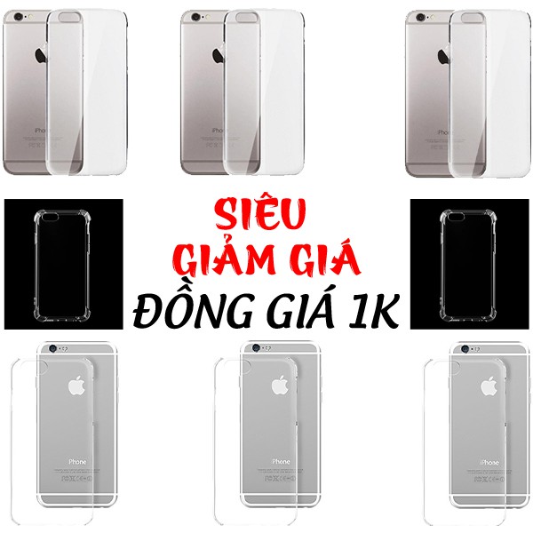 Ốp lưng silicone trong suốt chống sốc cho For iPhone 6