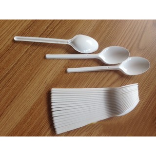 100 Thìa Nhựa Trắng Sứ dùng 1 lần