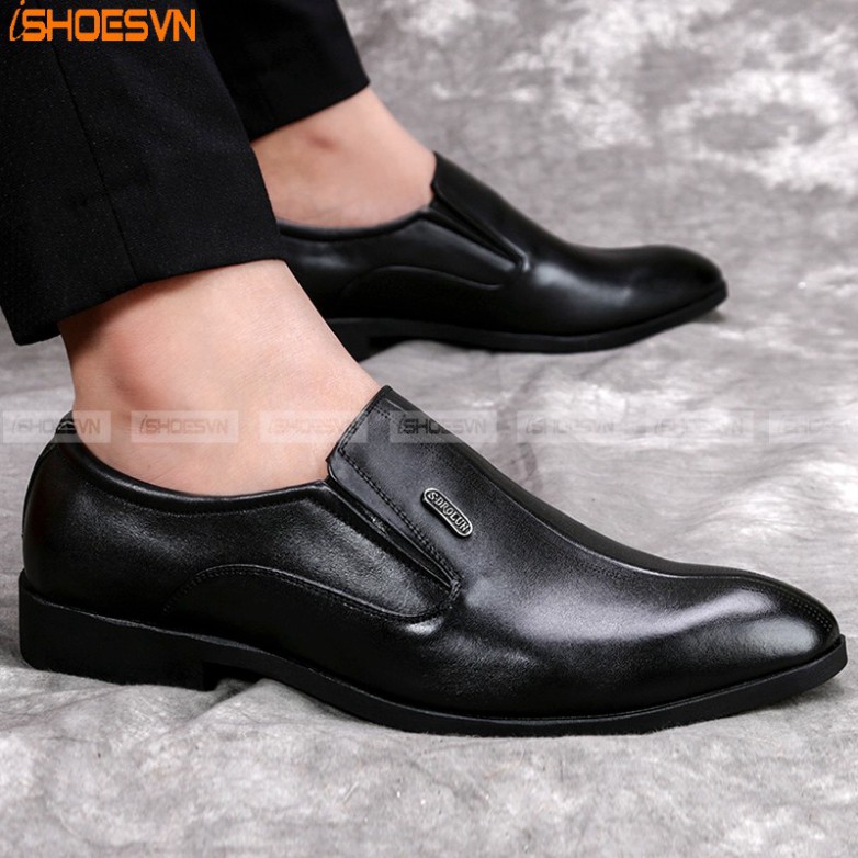 Giày da nam công sở ISHOESVN IS206 - Giày lười da bò giày ishoes