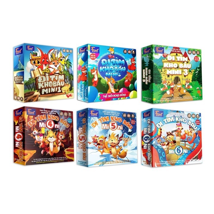 Boardgame-Đi tìm kho báu Mini 4 Foxi-trò chơi phát triển khả năng nhớ-suy luận-phán đoán logic