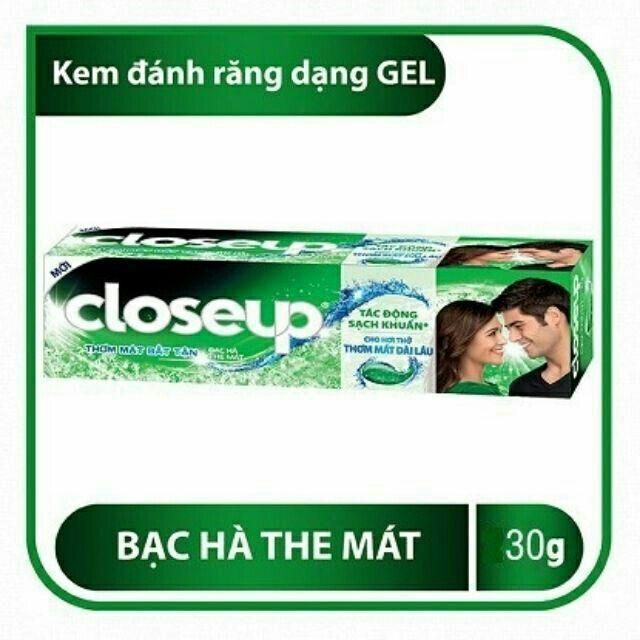 Kem đánh răng Closeup bạc hà 30 Gam (MÓP HỘP)
