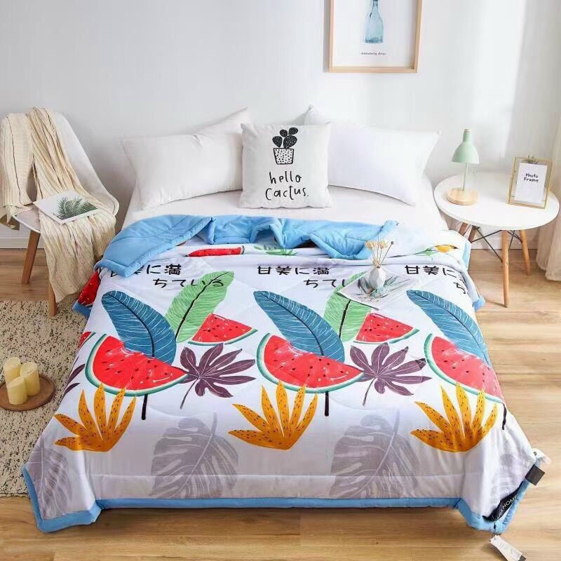 Chăn Hè Cotton Đũi Zara Home Hoạ Tiết Hoa Lá, Chất Đũi Siêu Mềm Mịn