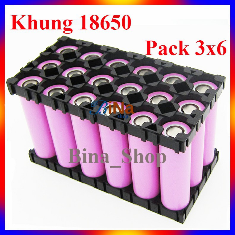 Khung gắn pin 3x6 Khay giá đỡ pin 18650 3S 6P tiện dụng