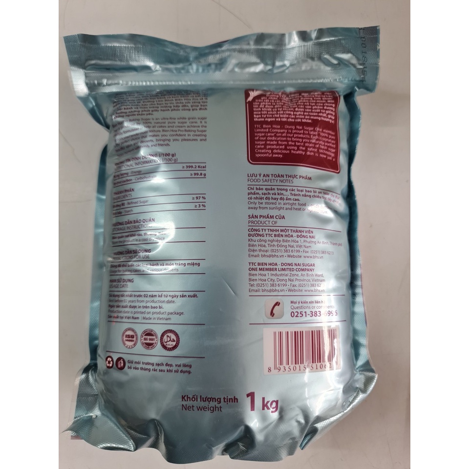 [Gói 1 Kg] ĐƯỜNG XAY LÀM BÁNH [VN] BIÊN HÒA Pro Baking Sugar (halal) (bph-hk)