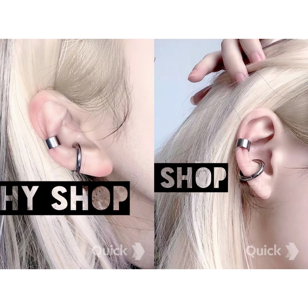 khuyên kẹp tai titan nam nữ cá tính không cần xỏ lỗ(full size)