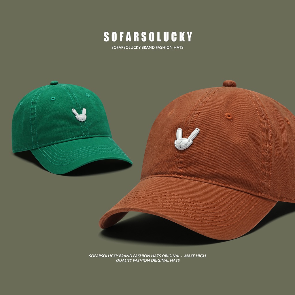 Mũ Lưỡi Trai Mềm Mại Che Nắng Mùa Xuân Hè In Nhãn Thỏ Hoạt Hình Đơn Giản Phong Cách Nhật Bản Cho Nam