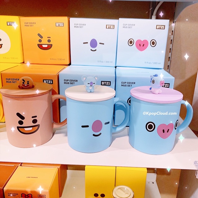 Ly sứ BT21 có nắp và tay cầm | Basic mug & cover chính hãng (order)