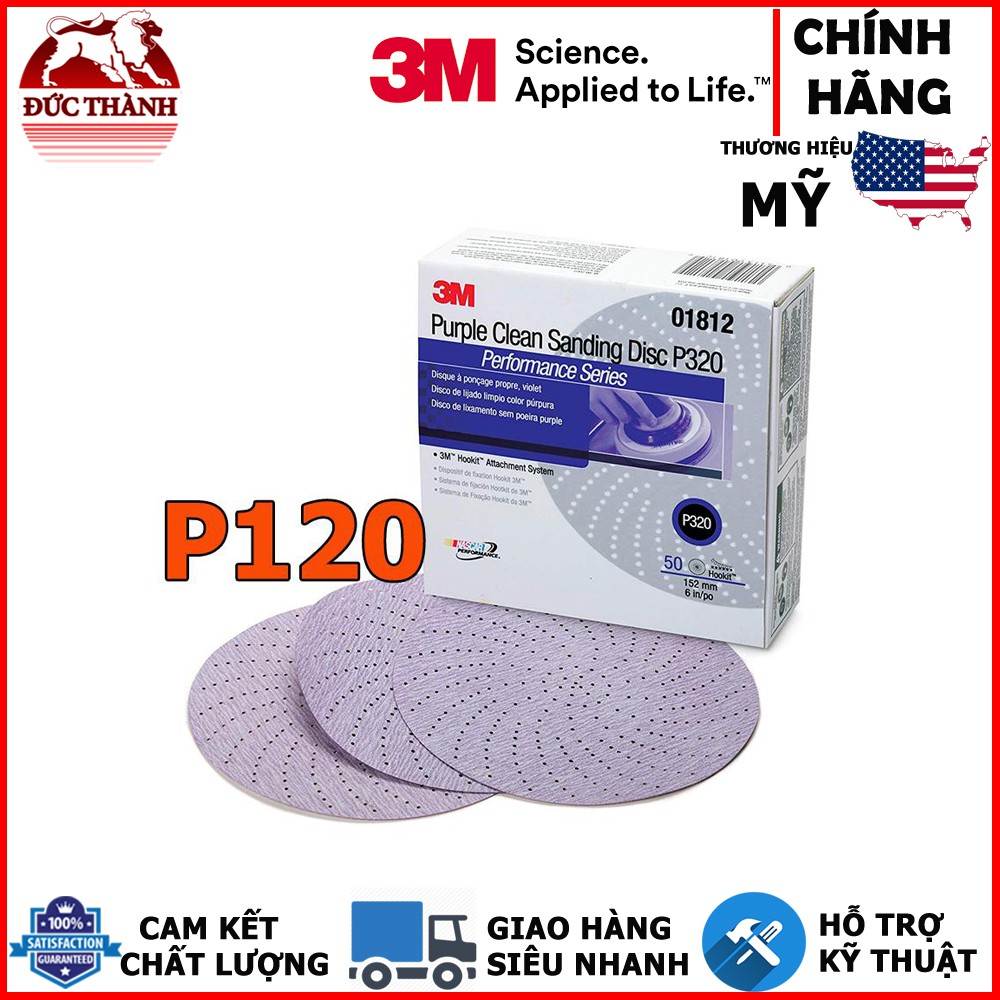Xấp 5 tờ nhám đĩa 3M độ nhám P120 6in 152mm