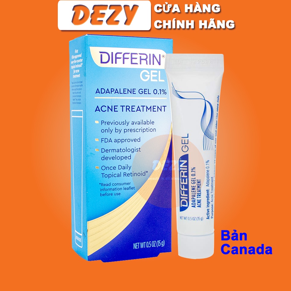 Kem Giảm Mụn Differin Gel Adapalene 0 1 Acne Treatment Bản Canada - Chăm Sóc Da Mụn Se Khít Lỗ Chân Lông - Skincare Dezy