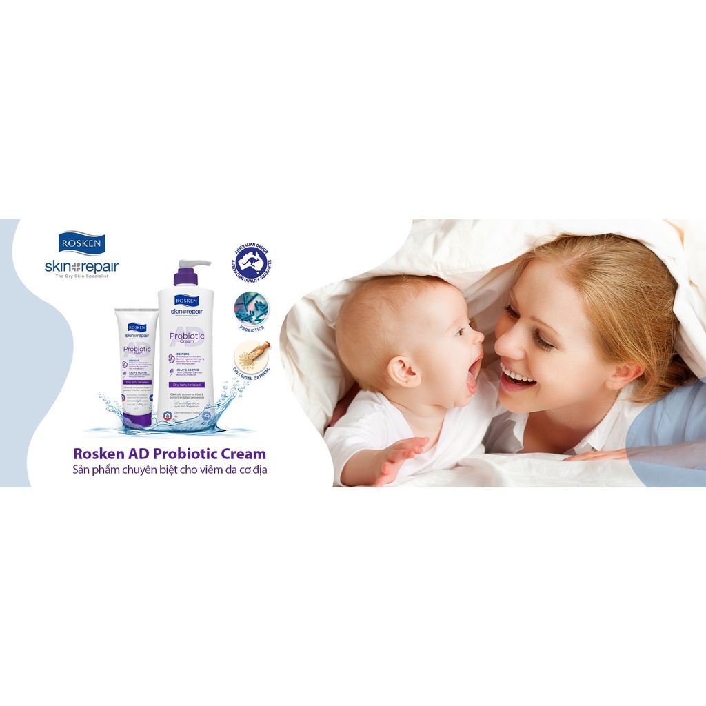 Kem Chăm Sóc Da Khô, Chàm, Vảy Nến - ROSKEN AD Probiotic Cream 75mL & 400mL