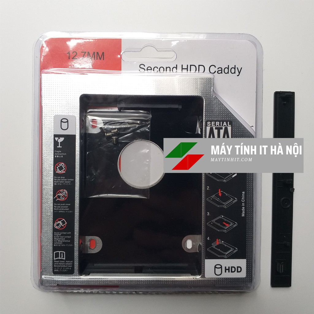 Caddy Bay Sata 3 cho SSD và HDD 2,5” - Vỏ Nhôm – Size: 9.5mm và 12.7mm – Khay ổ cứng thay thế ổ DVD