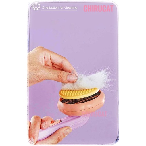 Lược chải đẩy lông chó mèo Hoa Hướng Dương dáng cong dễ chải dễ gỡ rối lông