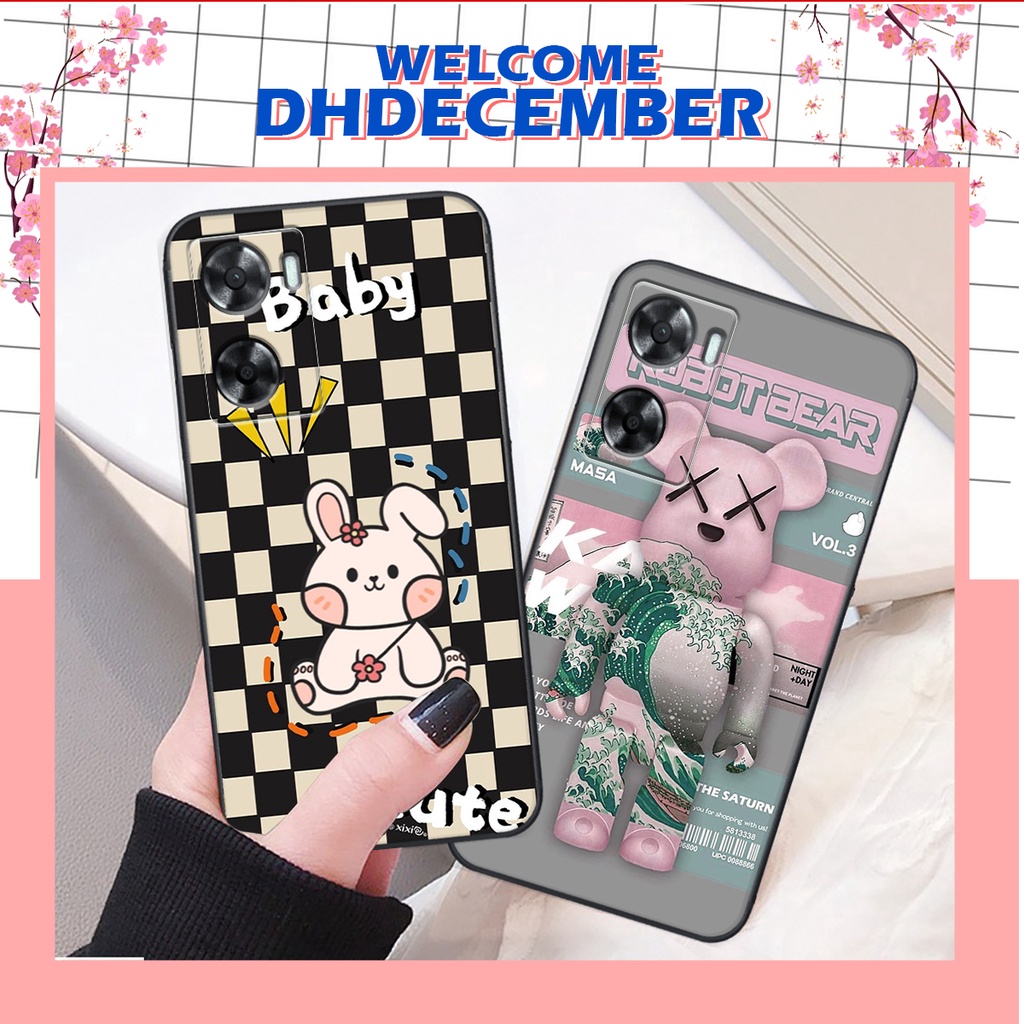 Ốp lưng Oppo A57 2022 / A77 4G / A77S BẢO VỆ CAMERA in hình 3D GẤU HỒNG-GẤU BE3R -XINH XẺO CỰC ĐẸP