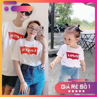 ANU100 - ÁO PHÔNG ĐÔI CỘC TAY TRẮNG LEVI’S CHO GIA ĐÌNH