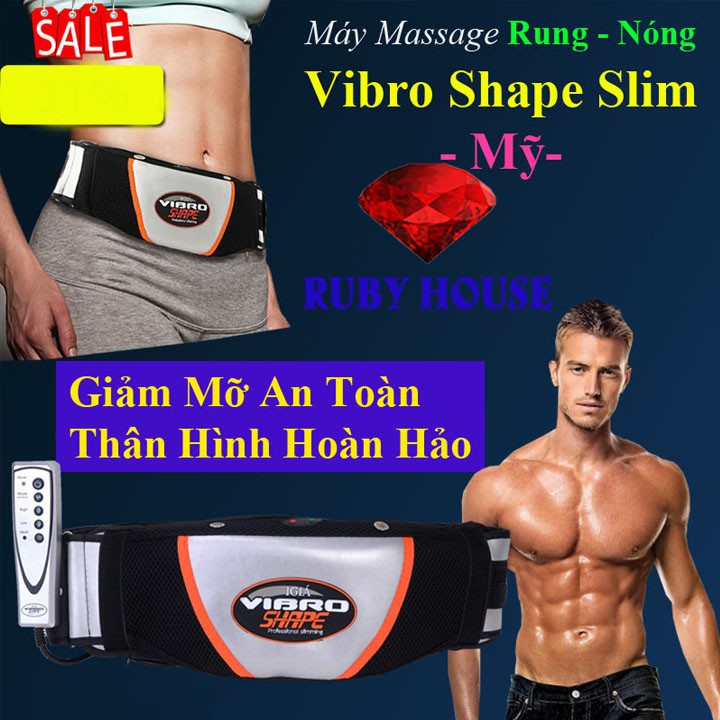 Đai rung nóng Vibro Shape CHÍNH HÃNG, Đai massage giảm mỡ toàn thân HIỆU QUẢ NHANH-Ruby House