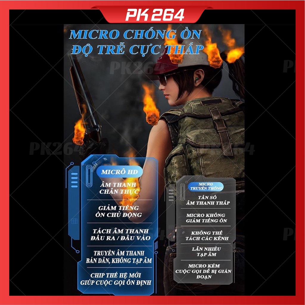 Tai nghe bluetooth gaming K98 chính hãng Tai nghe không dây chơi game có mic chống ồn pin trâu độ trễ thấp