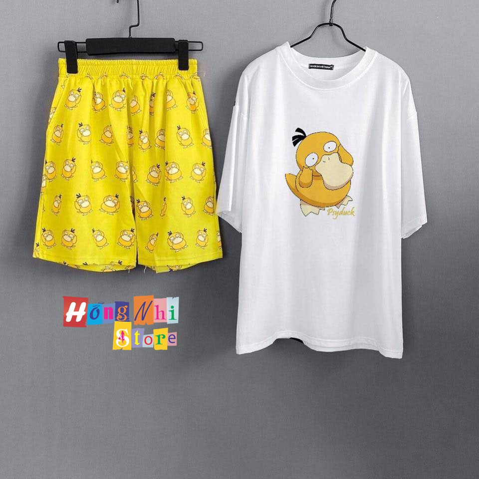 Quần Đùi Hoạt Hình Con Vịt Short Cartoon Oversize Ulzzang Unisex Dáng Rộng - MM