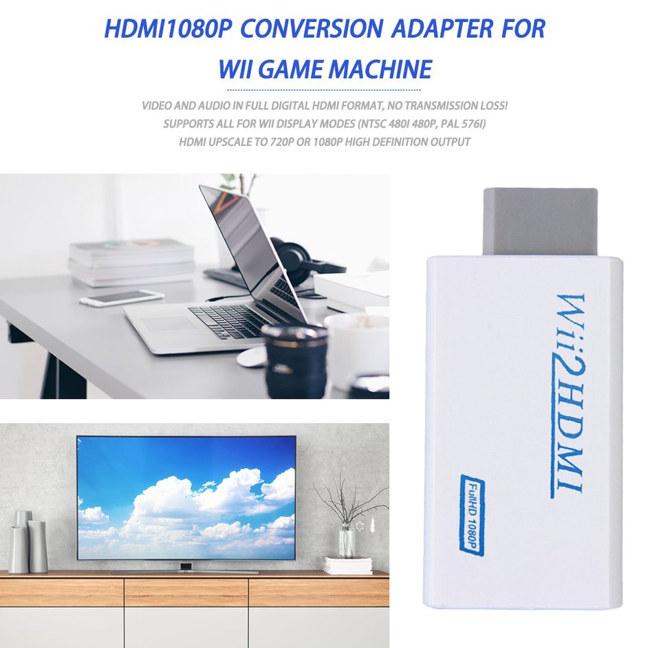 Bộ Chuyển Đổi Wii Sang Hdmi 1080p Kèm Đầu Ra Âm Thanh 3.5mm