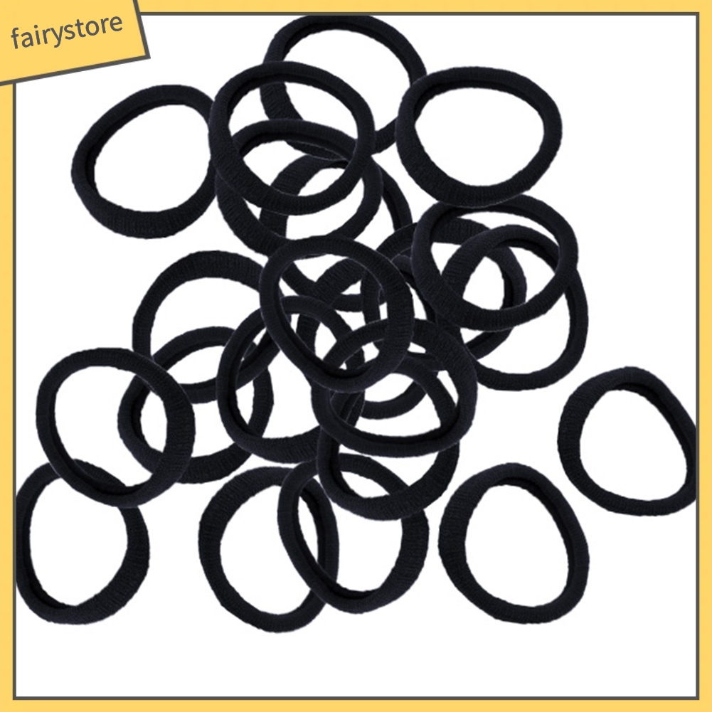 Set 50 dây buộc tóc co giãn màu trơn đơn giản thời trang xinh xắn cho nữ