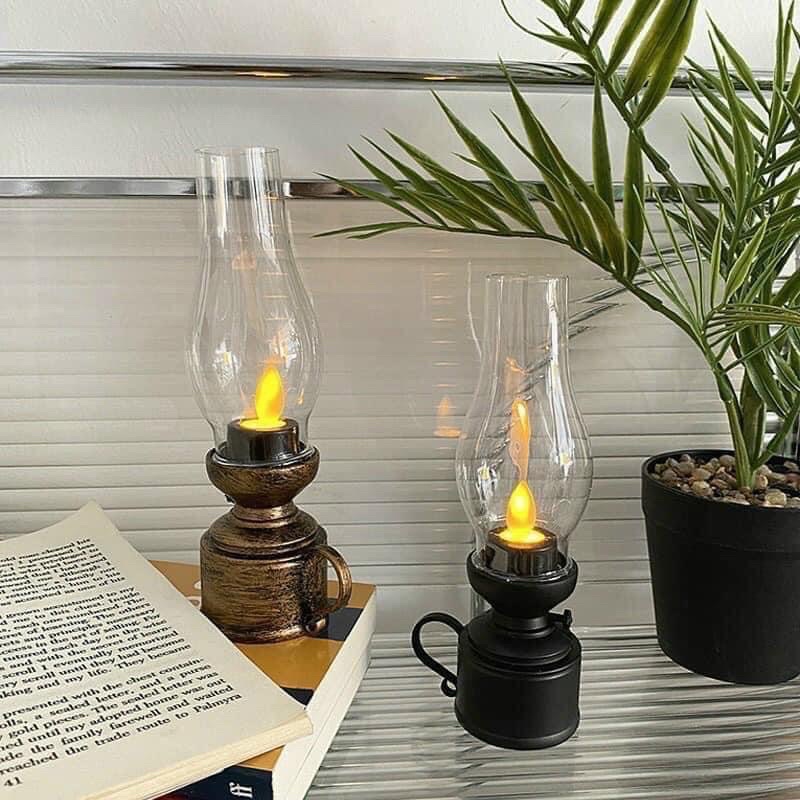 Đèn Dầu Điện Tử Hoạt Động Bằng Pin, Đèn Led Trang Trí Decor Phòng