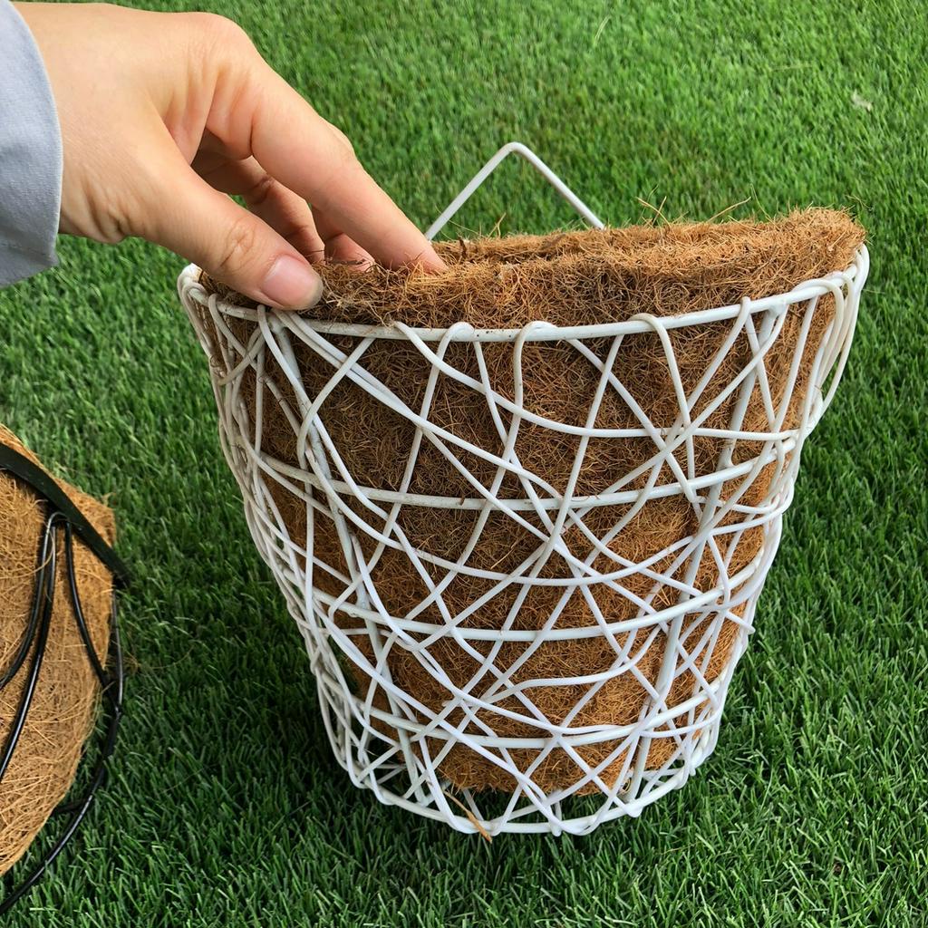 Chậu Xơ dừa ốp tường khung sắt trồng hoa cây cảnh sang chảnh
