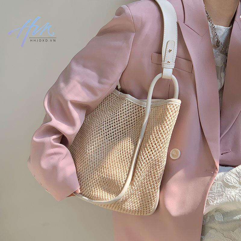 Túi Xách Đan Sợi Mây Phong Cách Retro Thời Trang Cho Nữ
