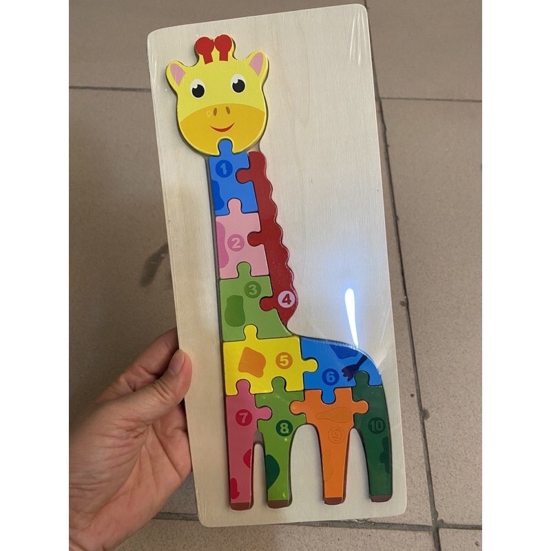 Tranh ghép gỗ con vật nối số từ 1 - 10 cho bé