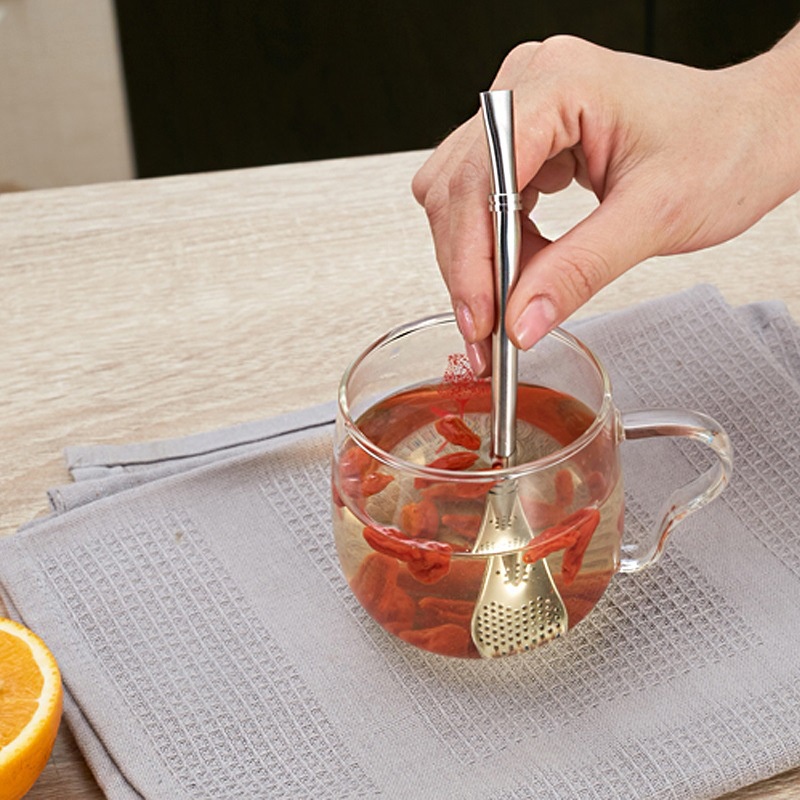 Muỗng khuấy trà sữa cà phêINOX 304, thìa, ống hút inox có thể tháo rời để vệ sinh