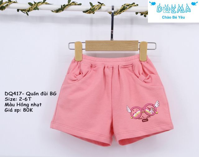 DOKMA Quần đùi BG bé gái 2- 6 tuổi