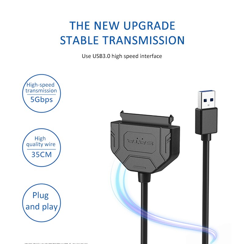 Cáp USB SATA 3 Sata sang Bộ chuyển đổi USB 3.0 LÊN ĐẾN 6 Gbps Hỗ trợ 2.5 / 3.5Inch Ổ cứng ngoài SSD HDD Sata III For Samsung | BigBuy360 - bigbuy360.vn
