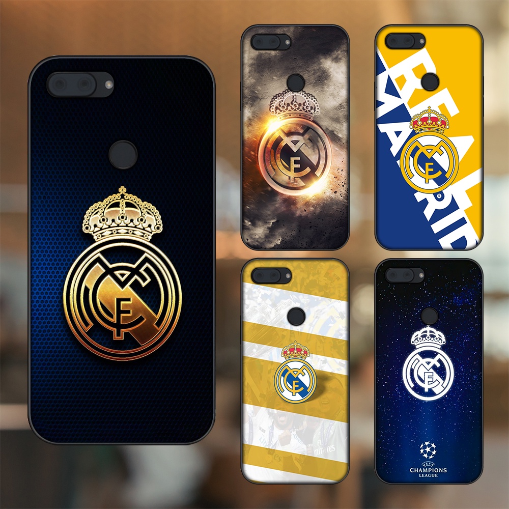 Ốp lưng Xiaomi Mi 8 Lite viền đen in hình Real Madrid