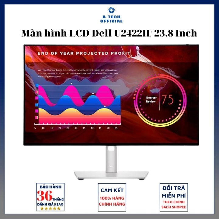 Màn hình máy tính Dell Ultrasharp U2422H 23.8 inch FHD USB TypeC Hàng Chính Hãng