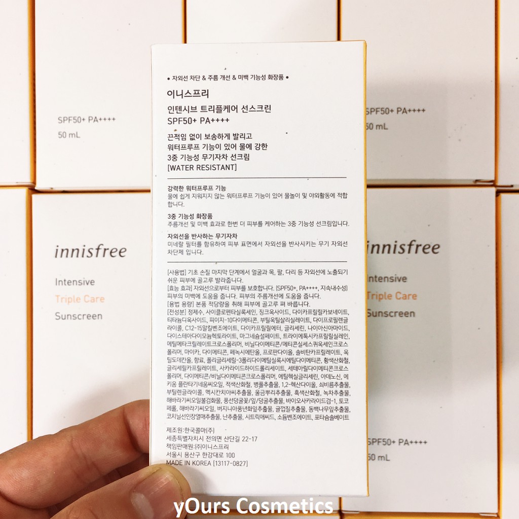 [Auth Hàn] Kem Chống Nắng Innisfree Triple Care Mẫu Mới Không Trôi Full Size 50ml