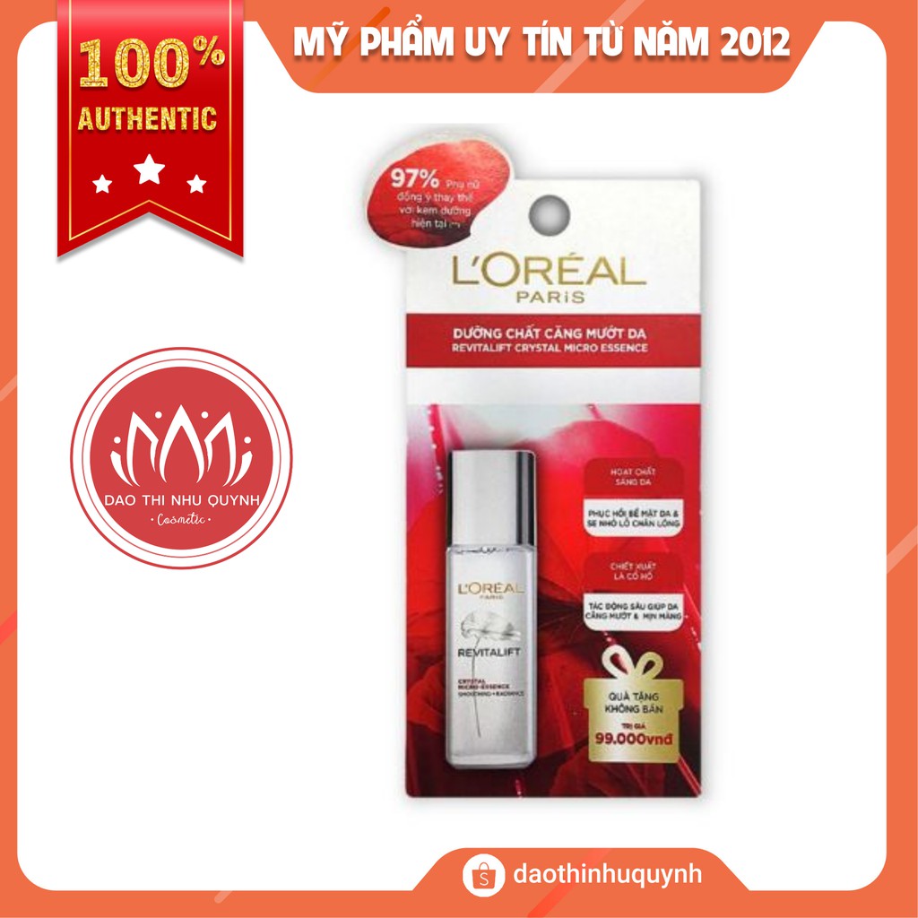 Dưỡng Chất Căng Mướt Da L'Oreal Revitalift Crystal Micro Essence Loeral 22ml