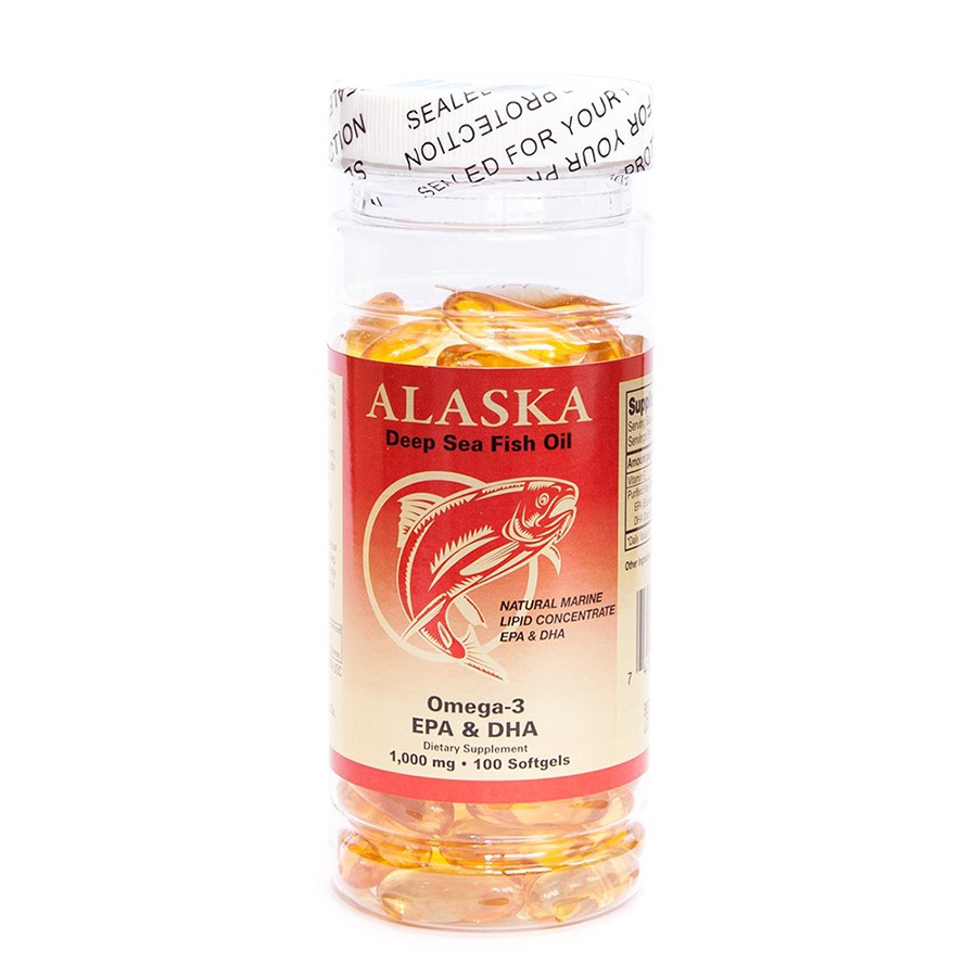 Alaska Deep Sea Fish Oil Omega-3 Lọ 100 Viên - Hỗ Trợ Tăng Cường Bổ Não, Đẹp Da