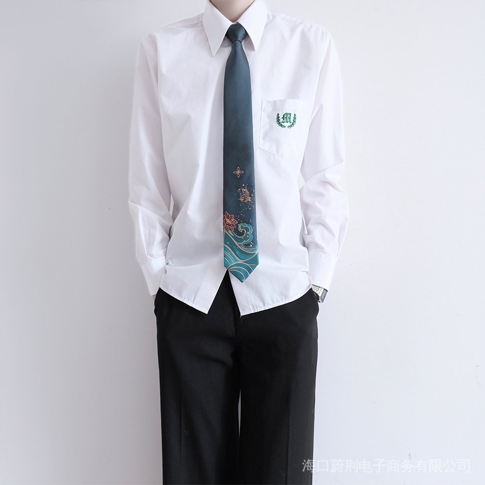 Cà Vạt Nhỏ Màu Đen/Vàng/Bạc Phong Cách Preppy Cho Nam Và Nữ