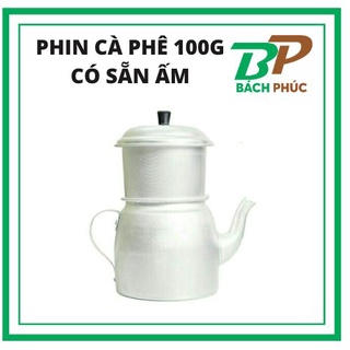 Phin cà phê Phin/ấm pha cafe Phin Nhôm 100g có Ấm đựng - Dụng cụ pha chế - Kho Pha Chế Bách Phúc