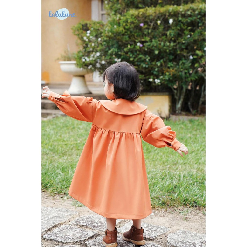 Đầm cotton màu cam mila dress lalalune cho bé gái từ 2-7 tuổi