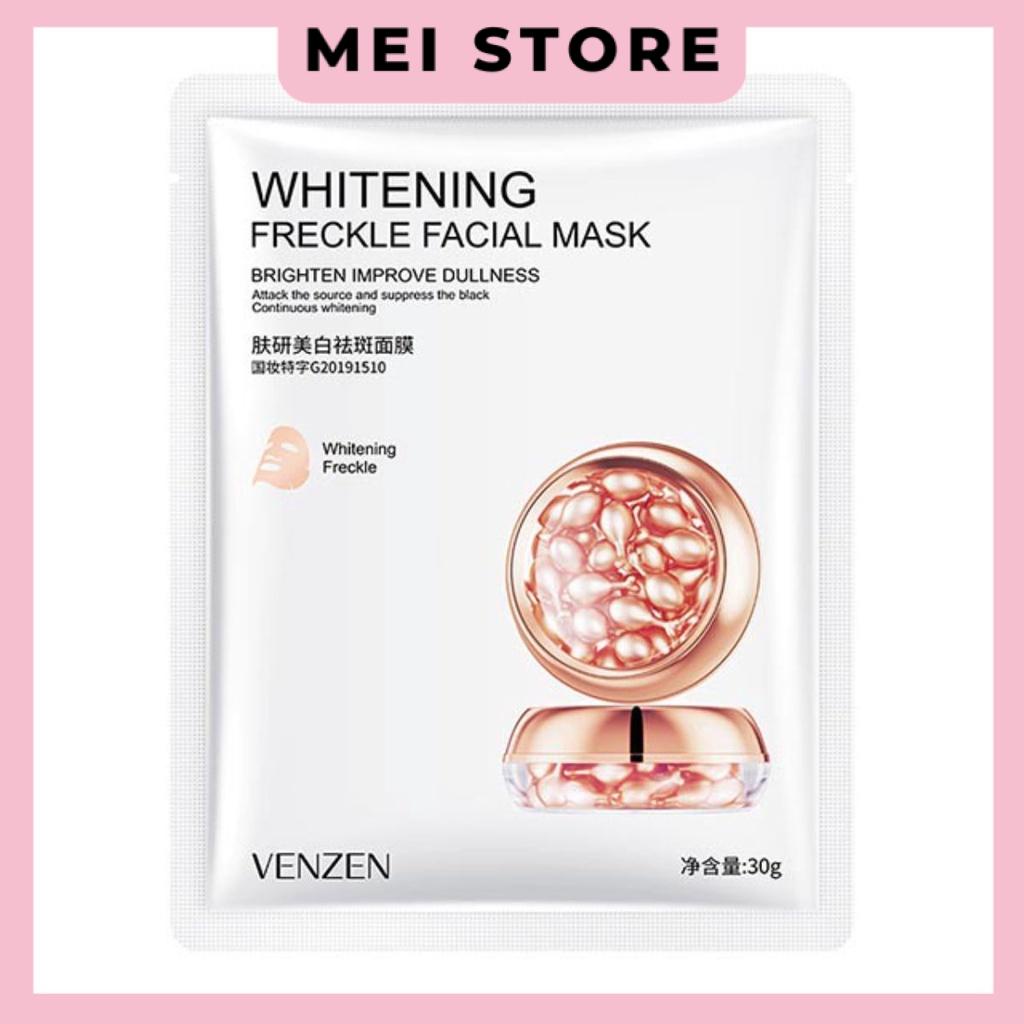 Mặt Nạ Venzen Whitening Freckle Facial Mask Viên Dưỡng Trắng Da àn Nhang