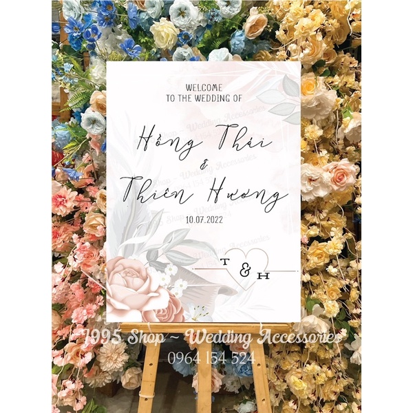 Bảng tên đám cưới, bảng welcome đón khách, bảng lễ gia tiên