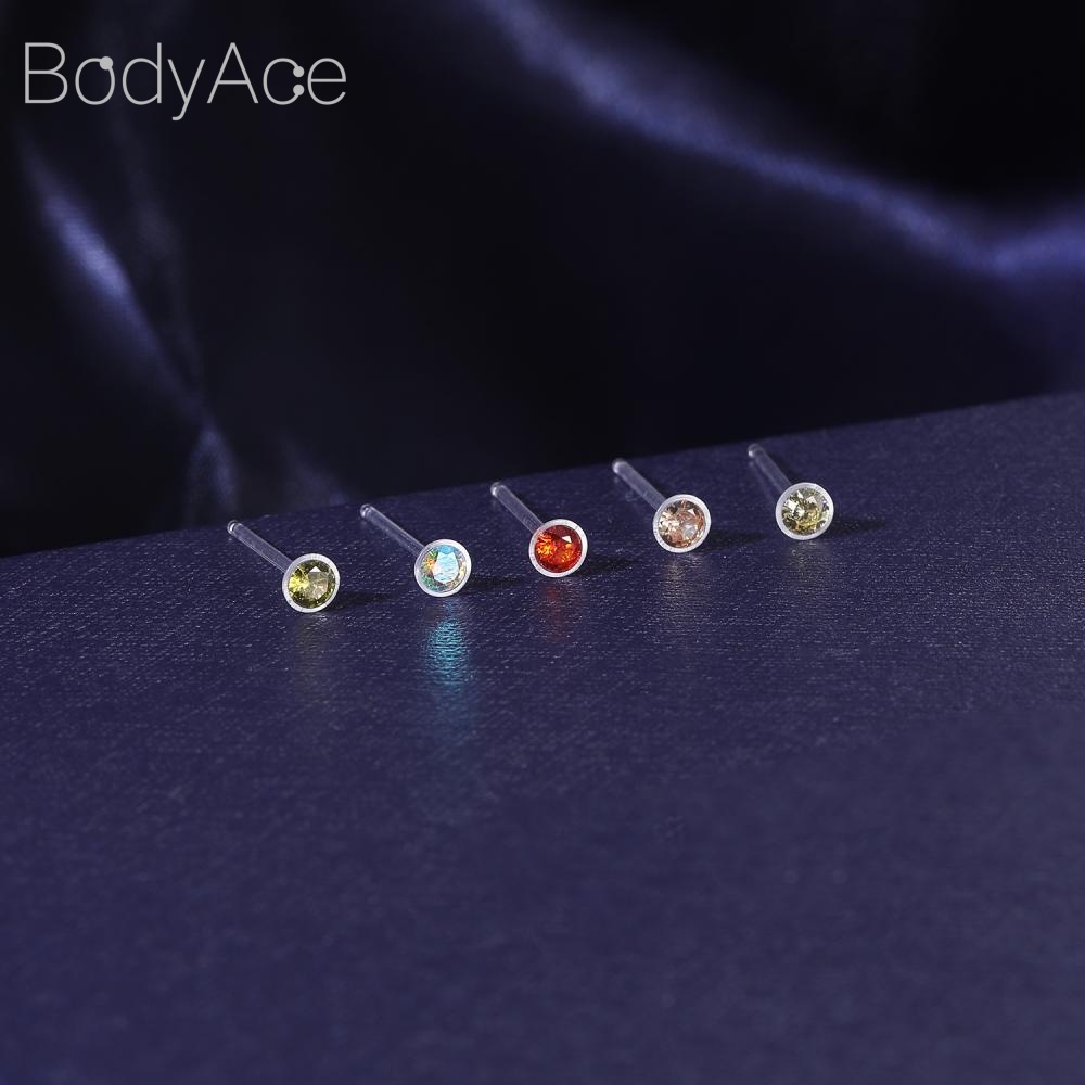 1 Đôi Khuyên Xỏ Cơ Thể 2 / 3 / 4 / 5mm Không Gây Dị Ứng Bằng Nhựa Resin