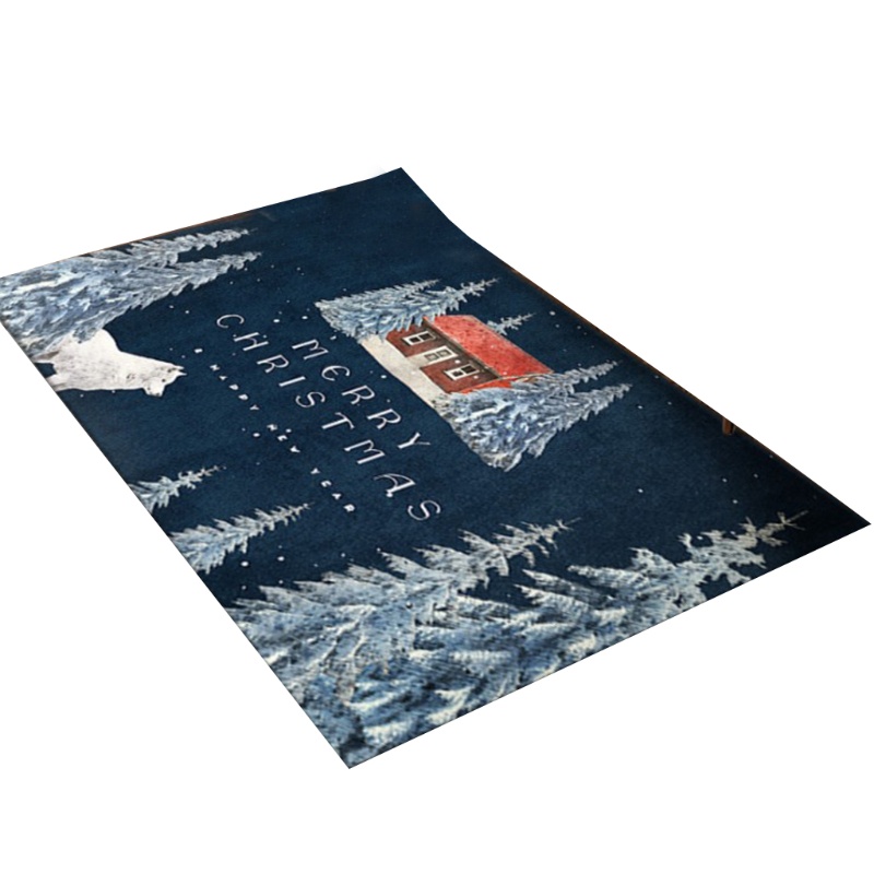 Thảm lót cửa chùi chân Chống Trượt In Hình Người Tuyết Giáng Sinh